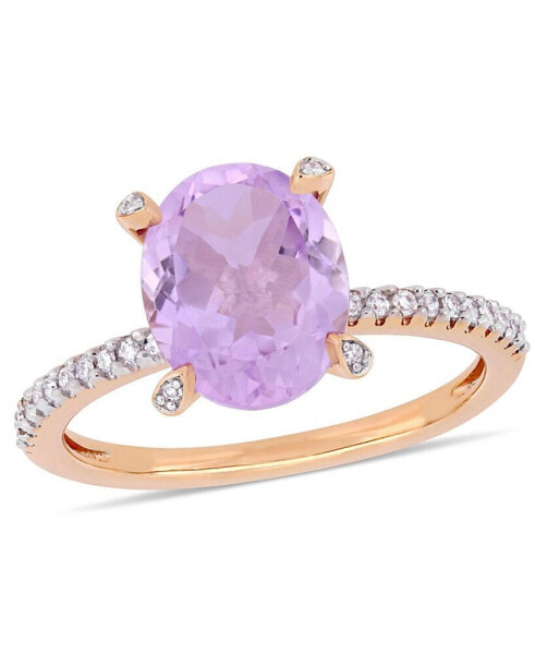 Pink Amethyst (2-3/8 ct.t.w.) and Diamond (1/10 ct.t.w.) Ring in 10k Rose Gold