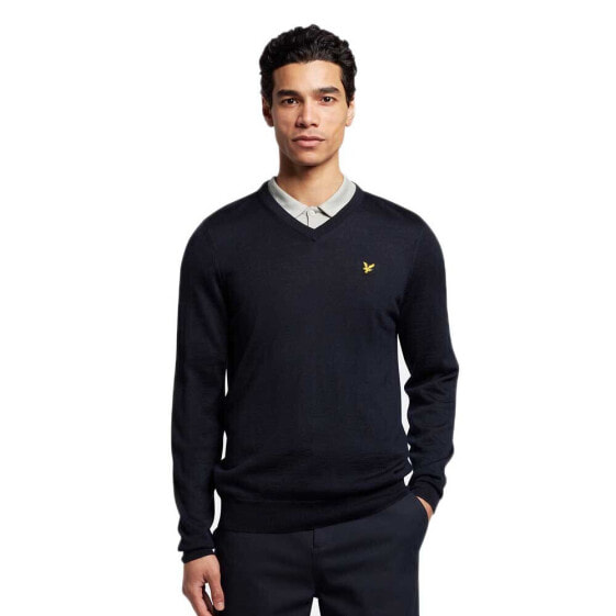 LYLE & SCOTT Tonal Eagle V Neck Sweater