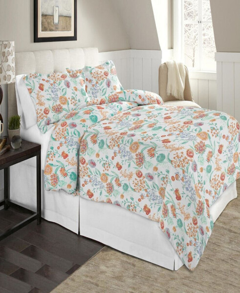 Luxury Weight Printed Cotton Flannel Duvet Cover Set, King/California King
