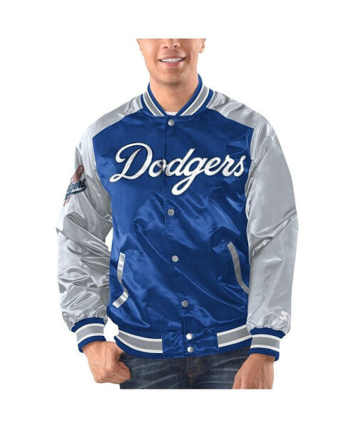 Men's Royal, White Los Angeles Dodgers Varsity Satin Full-Snap Jacket