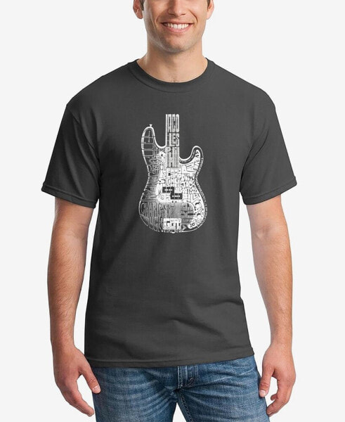 Men's Word Art Bass Guitar T-shirt