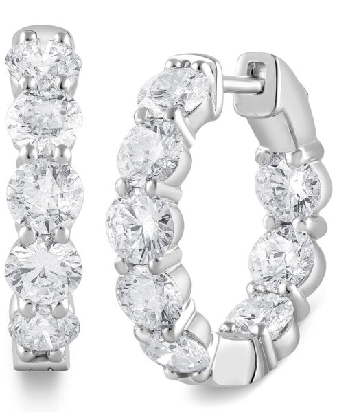 Lab Grown Diamond In & Out Hoop Earrings (5 ct. t.w.) in 14k White, Yellow or Rose Gold