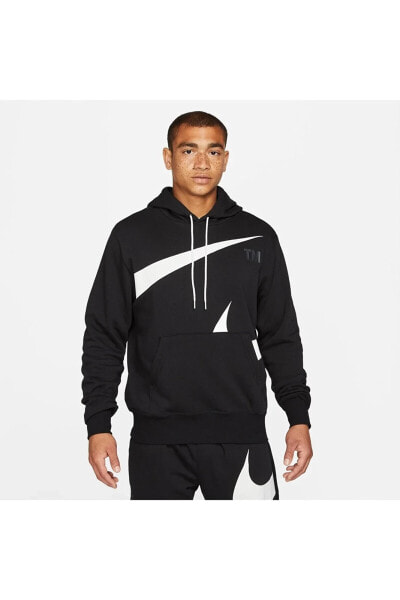 Толстовка Nike Sportswear Swoosh Pullover Semi-Brushed-Back Erkek Siyah Sweatshirt DD6011-010