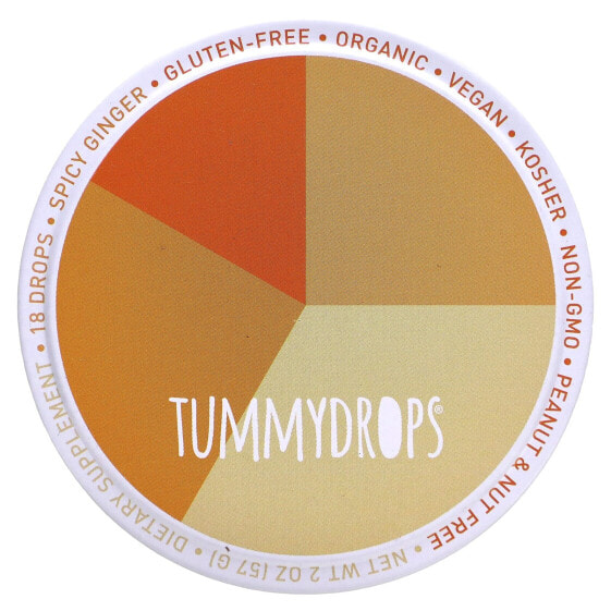 Tummydrops, Пряный имбирь, 18 капель, 57 г (2 унции)