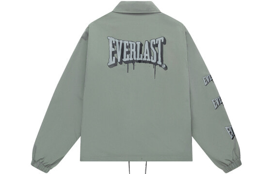 Everlast Logo印花翻领短款加绒夹克 男女同款 灰色 / Ветровка Everlast Logo E141014005