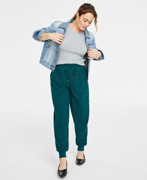 Women's Sherpa Jogger Pants, Created for Macy's