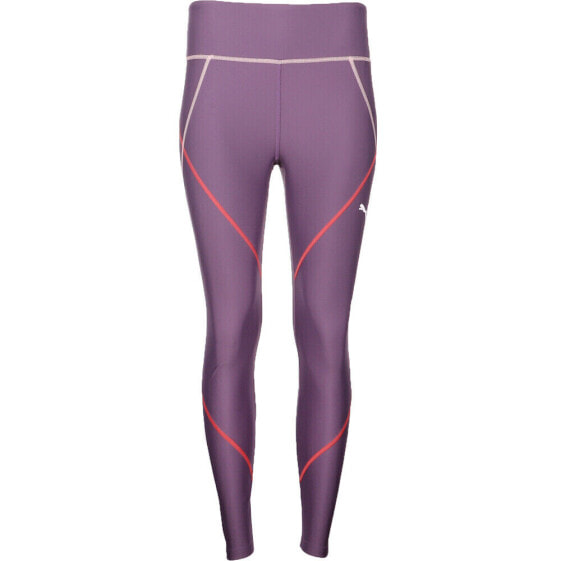 Puma Train Linear Stitched Poly Athletic Leggings Womens Purple Athletic Casual