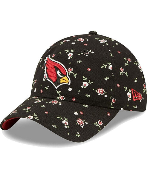 Women's Black Arizona Cardinals Floral 9TWENTY Adjustable Hat