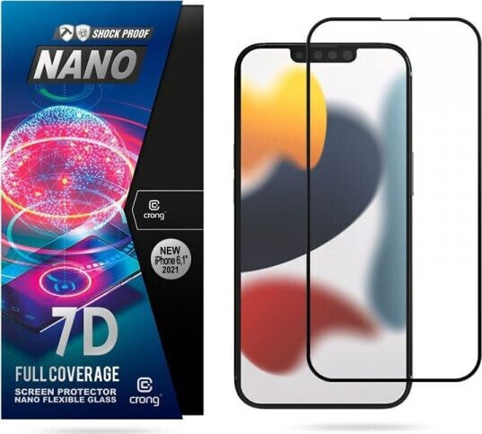 Crong Crong 7D Nano Flexible Glass - Niepękające szkło hybrydowe 9H na cały ekran iPhone 13 / iPhone 13 Pro