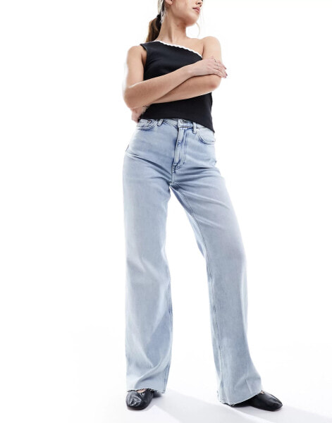 & Other Stories high waist straight leg jeans in soft True Blue wash