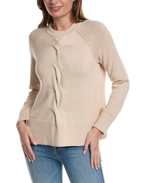 Alashan Cashmere Brookie Braided Cable Cashmere-Blend Pullover Women's Brown S