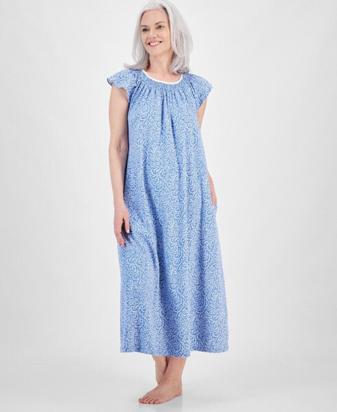 Women's Cotton Smocked-Neck Nightgown, Created for Macy's