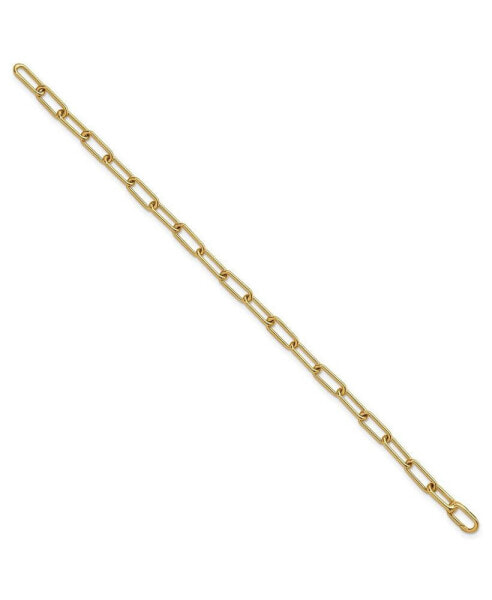 18k Yellow Gold Solid Paperclip Link Chain Bracelet