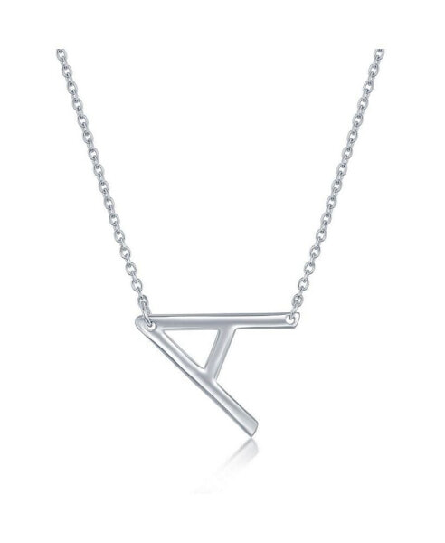 Sterling Silver Sideways Initial Necklace