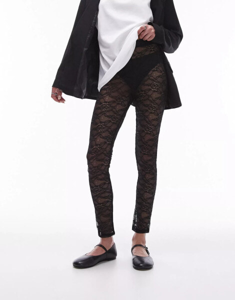 Topshop lace legging in black