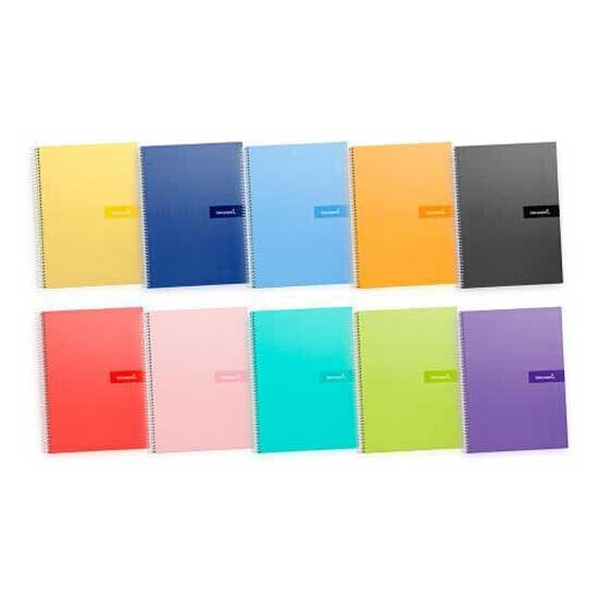 LIDERPAPEL Spiral notebook A4 micro jolly lined cover 140h 75gr horizontal 5 bands4 holes