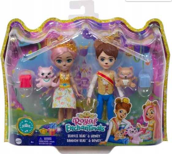 Mattel Enchantimals Królewskie Lalki Braylee & Bannon Bear Niedźwiadki 2-pak GYJ07