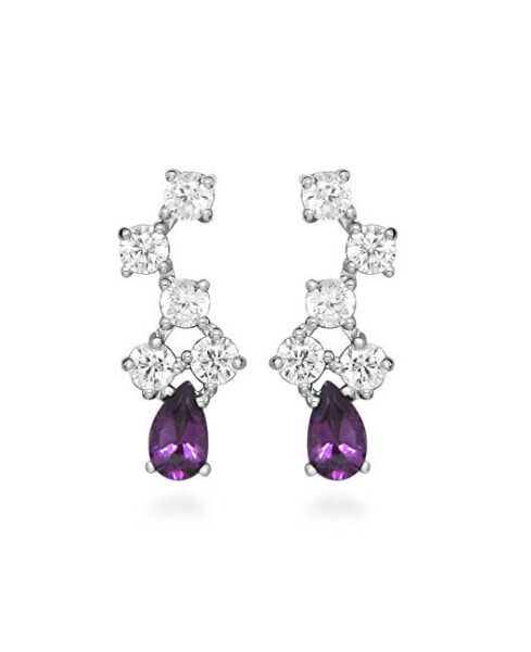 Sparkling silver earrings with zircons SVLE0631SH8F200