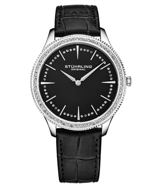 Часы Stuhrling Black Leather 38mm