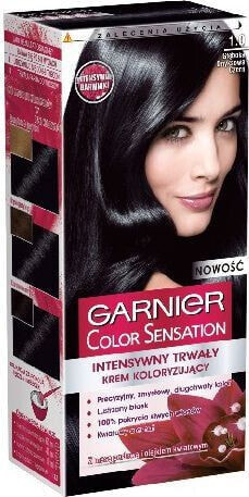 Garnier Color Sensation Krem koloryzujący 1.0 Onyx Black- Głęboka onyksowa czerń