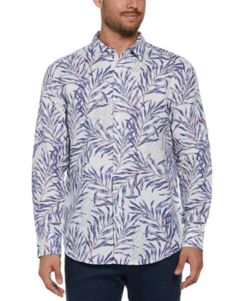 Рубашка мужская Cubavera с длинным рукавом и принтом листьев