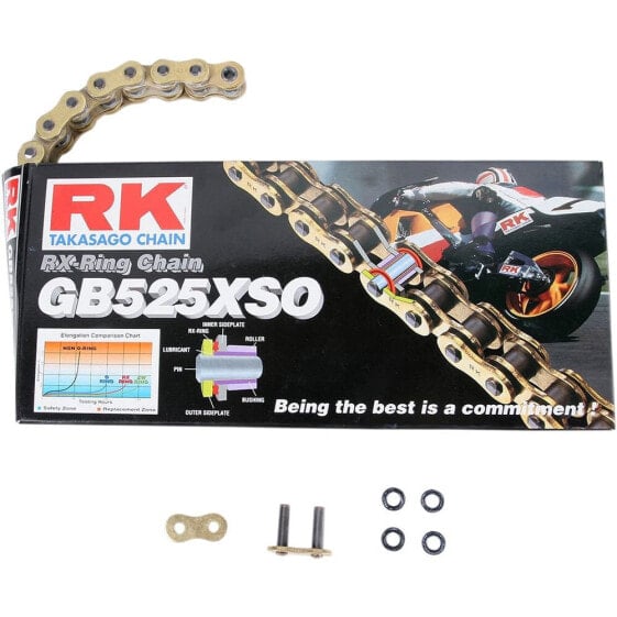 Цепь приводная RK 525 XSO Rivet RX для велосипеда