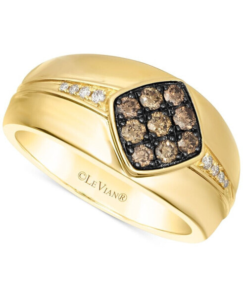 Men's Chocolate Diamond & Nude Diamond Cluster Ring (1/2 ct. t.w.) in 14k Gold