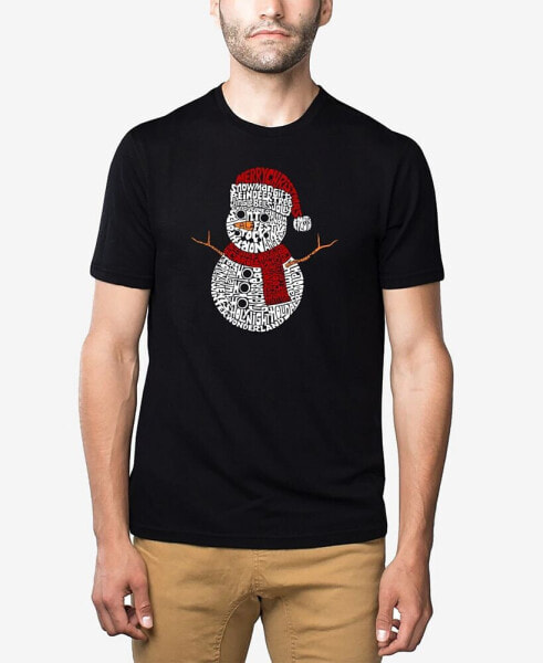 Men's Christmas Snowman Premium Blend Word Art T-shirt