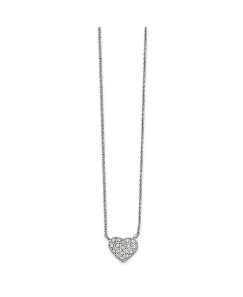 CZ Heart 17 inch Cable Chain Necklace