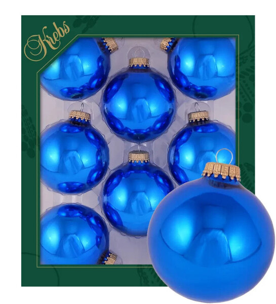 Товары для праздников Krebs Glas Lauscha Блестящие стеклянные шары однотонные 7 см