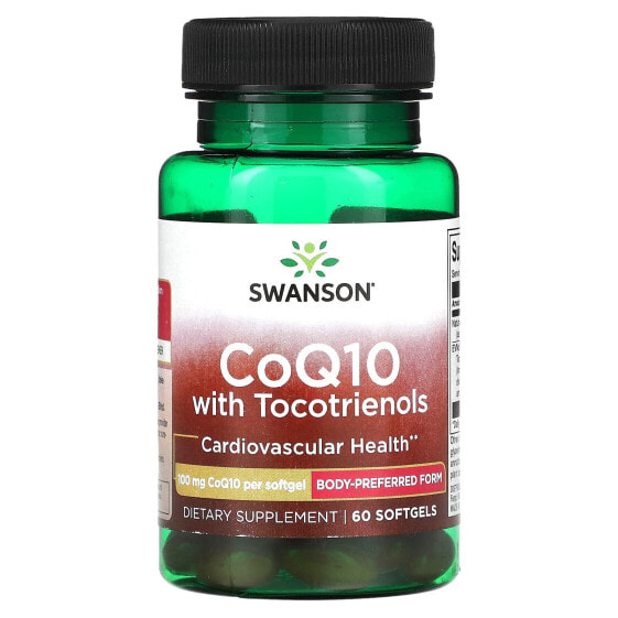 Swanson, Коэнзим Q10 с токотриенолами, 100 мг, 60 мягких таблеток