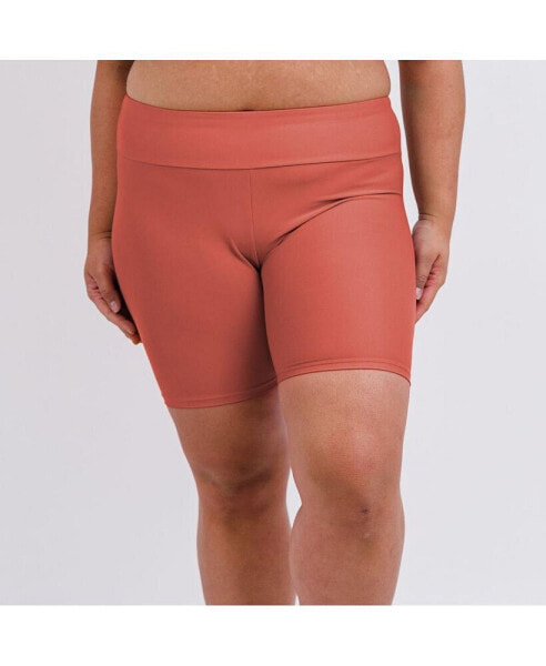 Plus Size Mid-Thigh Swim Shorts