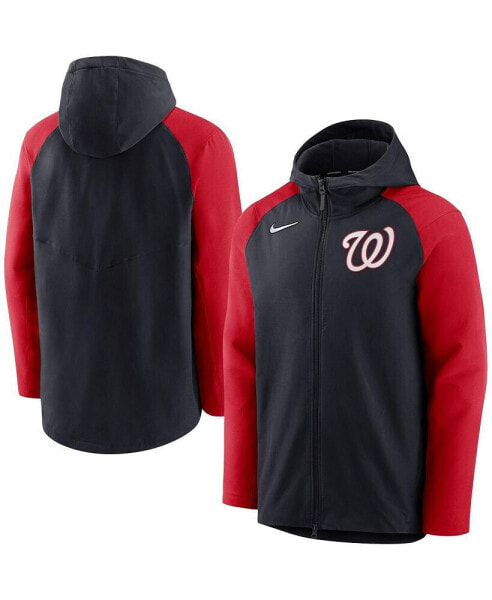 Men's Navy, Red Washington Nationals Authentic Collection Full-Zip Hoodie Performance Jacket