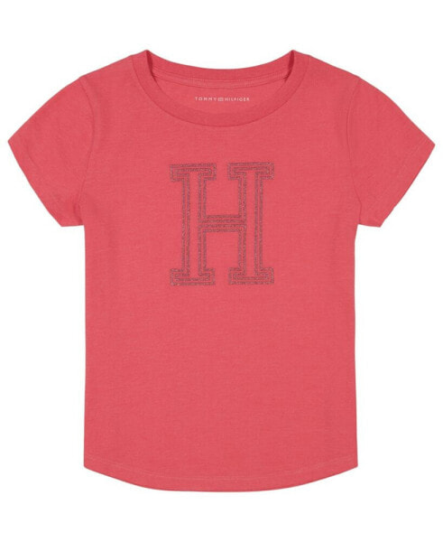 Big Girls Big 'H' Glitter Short Sleeve T-shirt