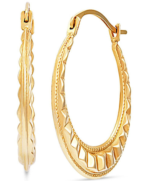 Fancy Hoop Earrings in 14k Gold