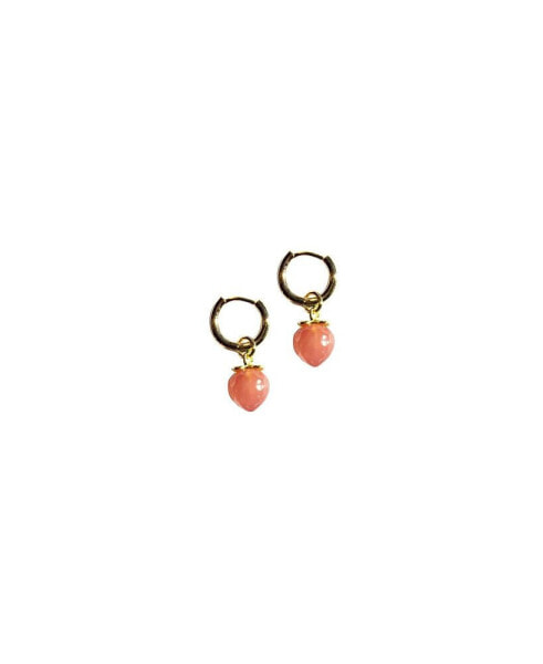 Harvest —Strawberry Jade stone charm earrings