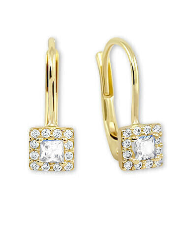 Gentle gold earrings with clear crystals 745 239 001 00553 0000000