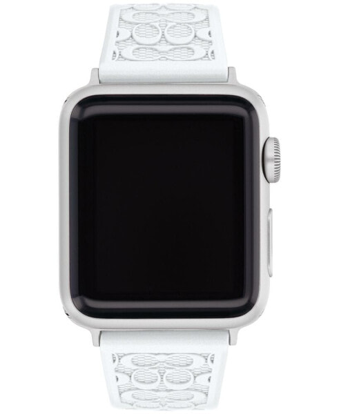 White Pearlized Signature C Silicone Strap for 38, 40, 41mm Apple Watch