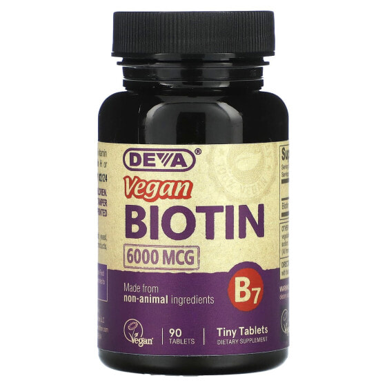 Витамины для кожи DEVA Vegan Biotin, 6 000 мкг, 90 таблеток