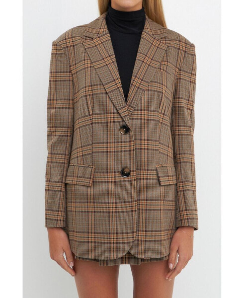 Women's Over d Check Blazer