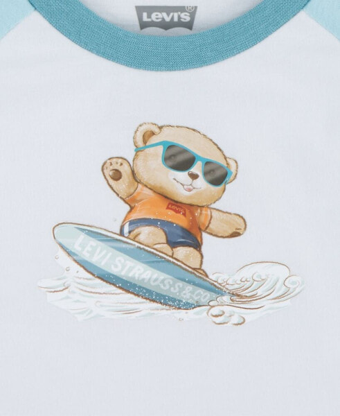 Костюм для малышей Levi's набор Surfing Bear Tee and Denim Shorts