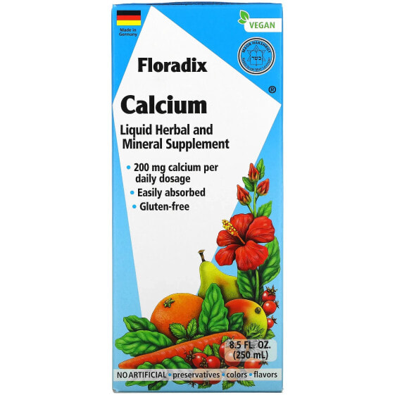 Floradix®, Calcium, Liquid Herbal and Mineral Supplement, 200 mg, 8.5 fl oz (250 ml)