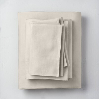 100% Washed Linen Solid Sheet Set - Casaluna