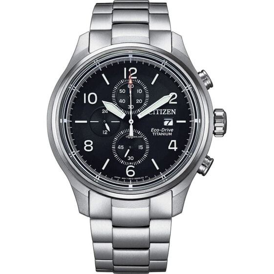 Мужские часы Citizen SUPER TITANIO 0810 ECO DRIVE Белый Чёрный Серебристый (Ø 44 mm)