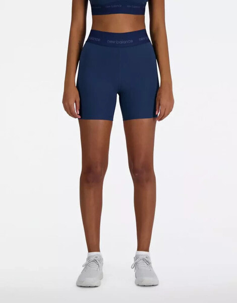 New Balance Nb sleek high rise sport short 5" in blue