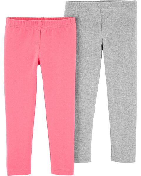 Toddler 2-Pack Heather Gray & Pink Leggings 5T