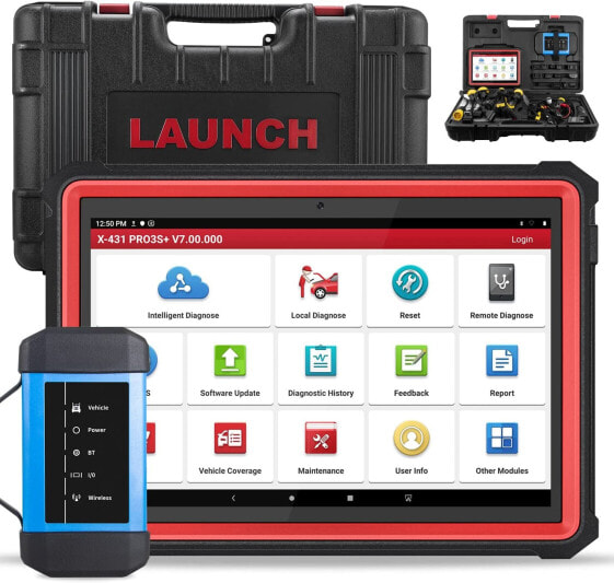 Launch X431 PRO3S+ 2.0 OBD2 Diagnostic Device OE Level All System Scanner with ECU Coding, Bidirectional Control, FCA Diagnostic Tool Car with 35+ Reset Service, ABS, Oil, EPB, DPF, BMS, SAS etc