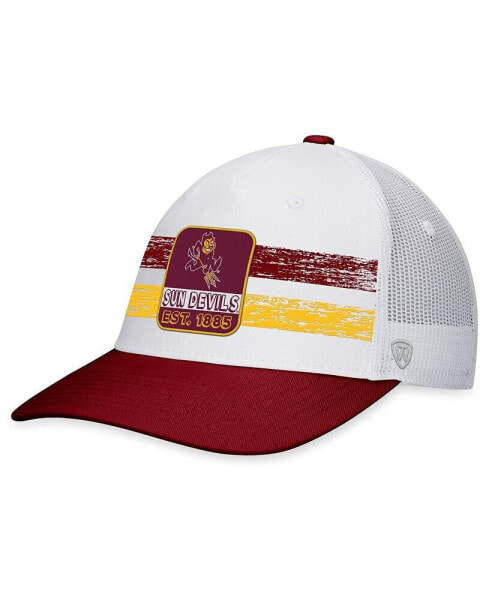 Men's White, Maroon Arizona State Sun Devils Retro Fade Snapback Hat