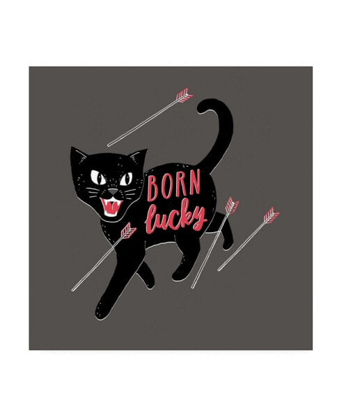 Michael Buxto Born Lucky Black Cat Canvas Art - 15.5" x 21"