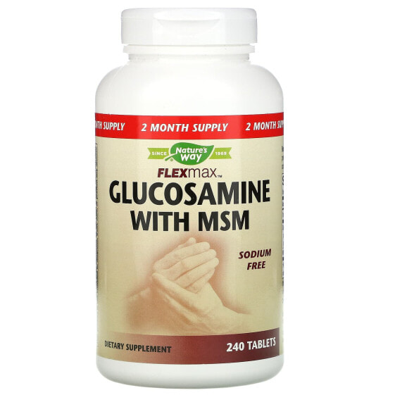 Витамины и БАДы Nature's Way Глюкозамин с МСМ без натрия, 240 таблеток